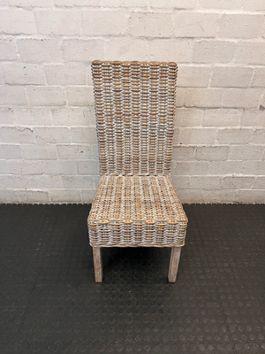 White Two-Tone Rattan Weave Dining Chair — Good C - 2ndhandwarehouse.com