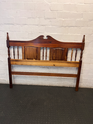 Classic Dark Wood Spindle Headboard — Fair C - 2ndhandwarehouse.com