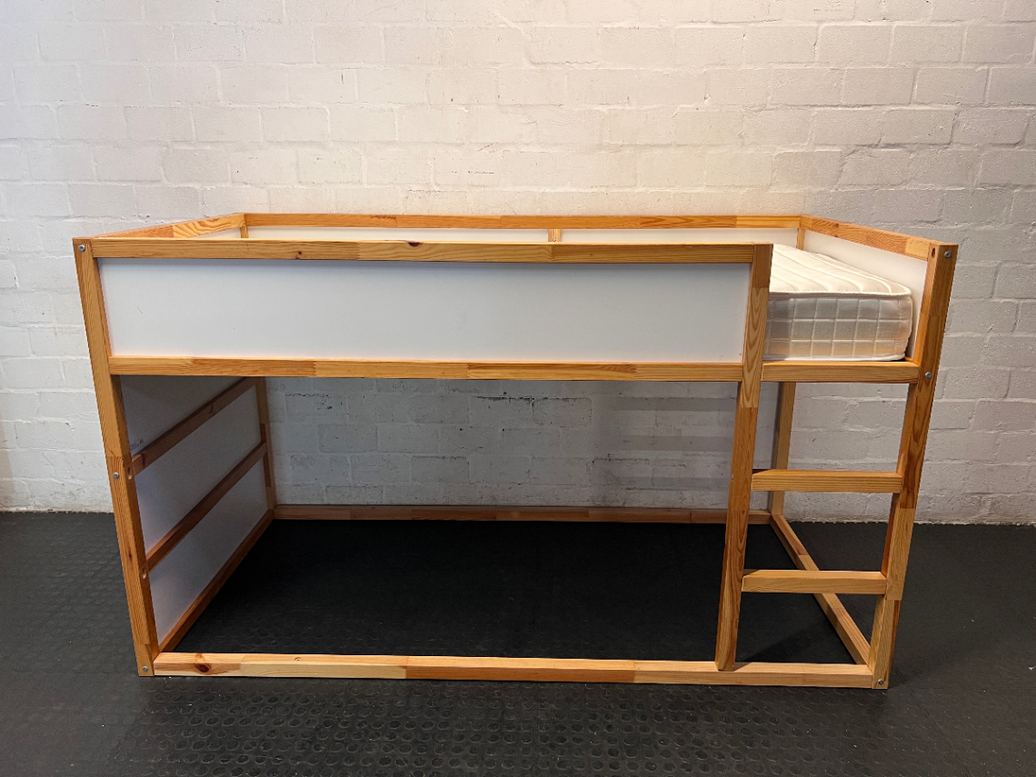 IKEA KURA Reversible Wooden Bunk Bed With Mattress — Good Working Order