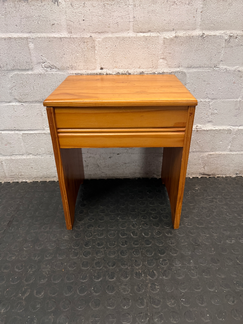 Pine Finished Storage Stool