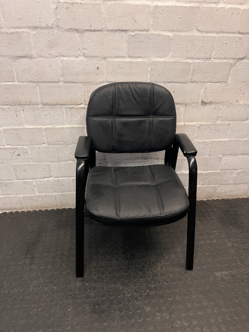 Black Upholstered Office Visitor Chair