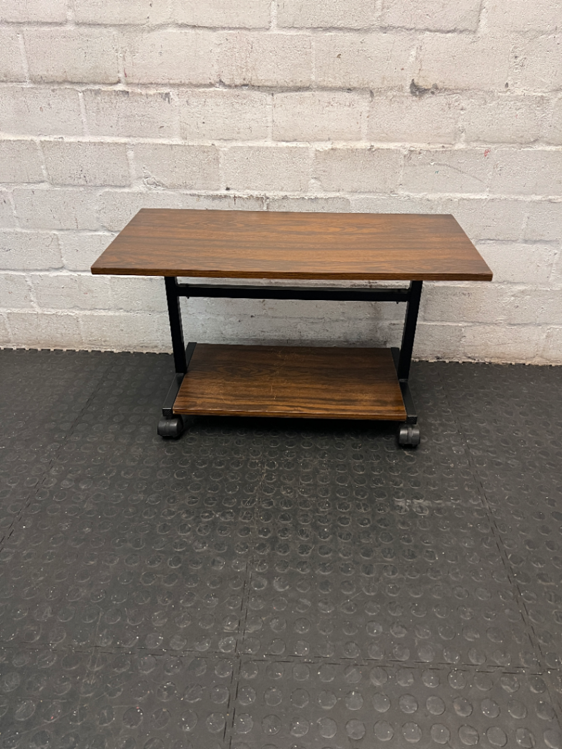 Wood Grain Finish TV Unit on Wheels