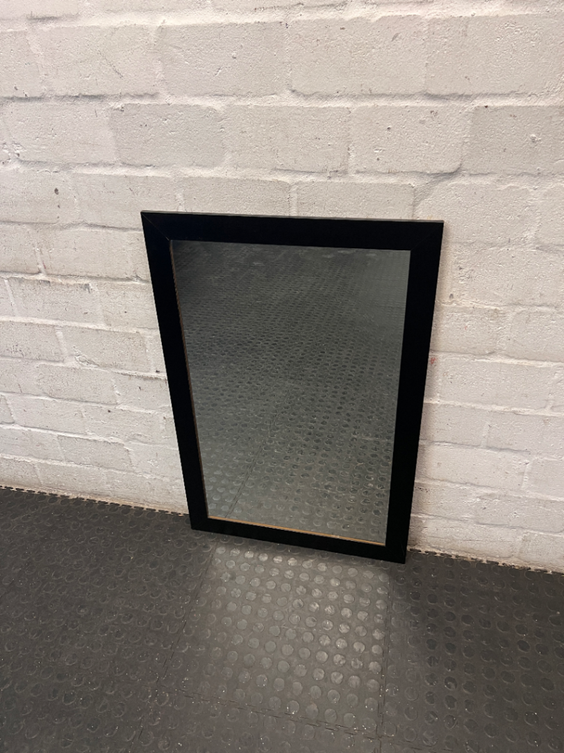 Modern Black Rectangular Wall Mirror (91cm x 61cm) — Good Condition
