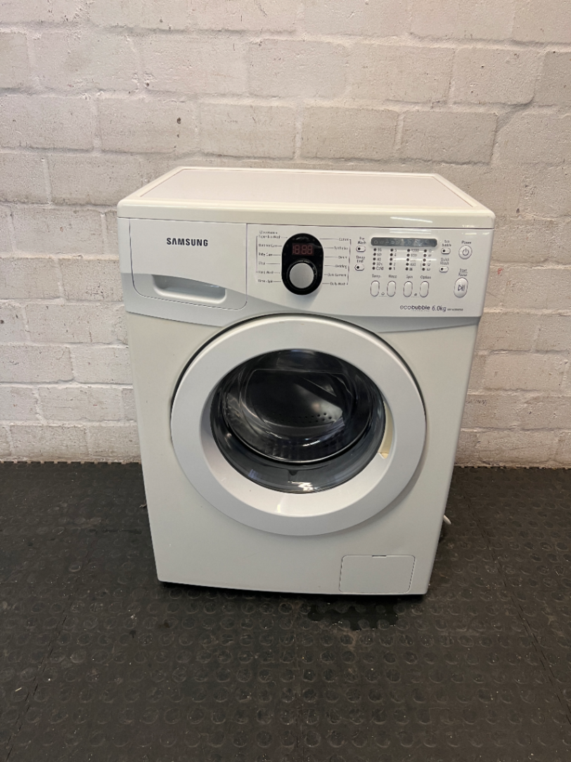 6kg Samsung EcoBubble Front Loader Washing Machine — Good Working Order; Used Condition