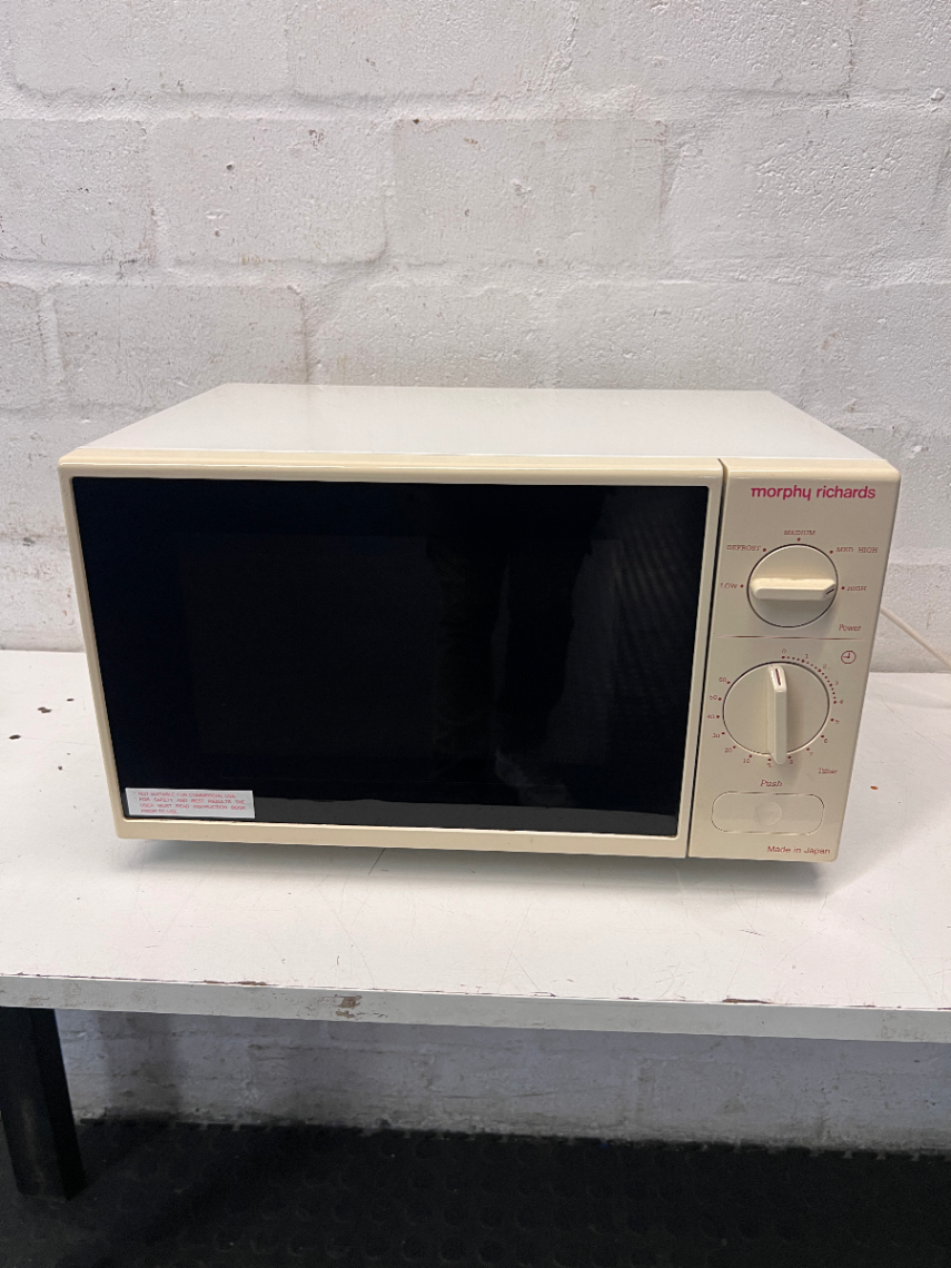 White Morphy Richards Countertop Microwave — Used; Fair Condition