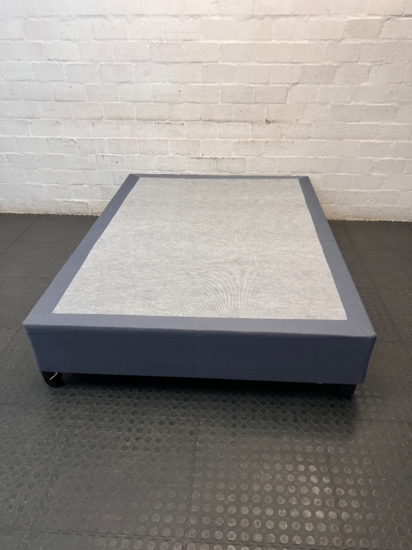 Upholstered Charcoal Grey Double Bed Base — Minor Wear on Corners