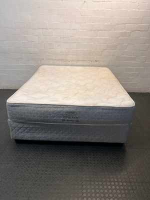 Queen Durapedic Super Firm Mattress and Base Set — Visible Light Surface Staining