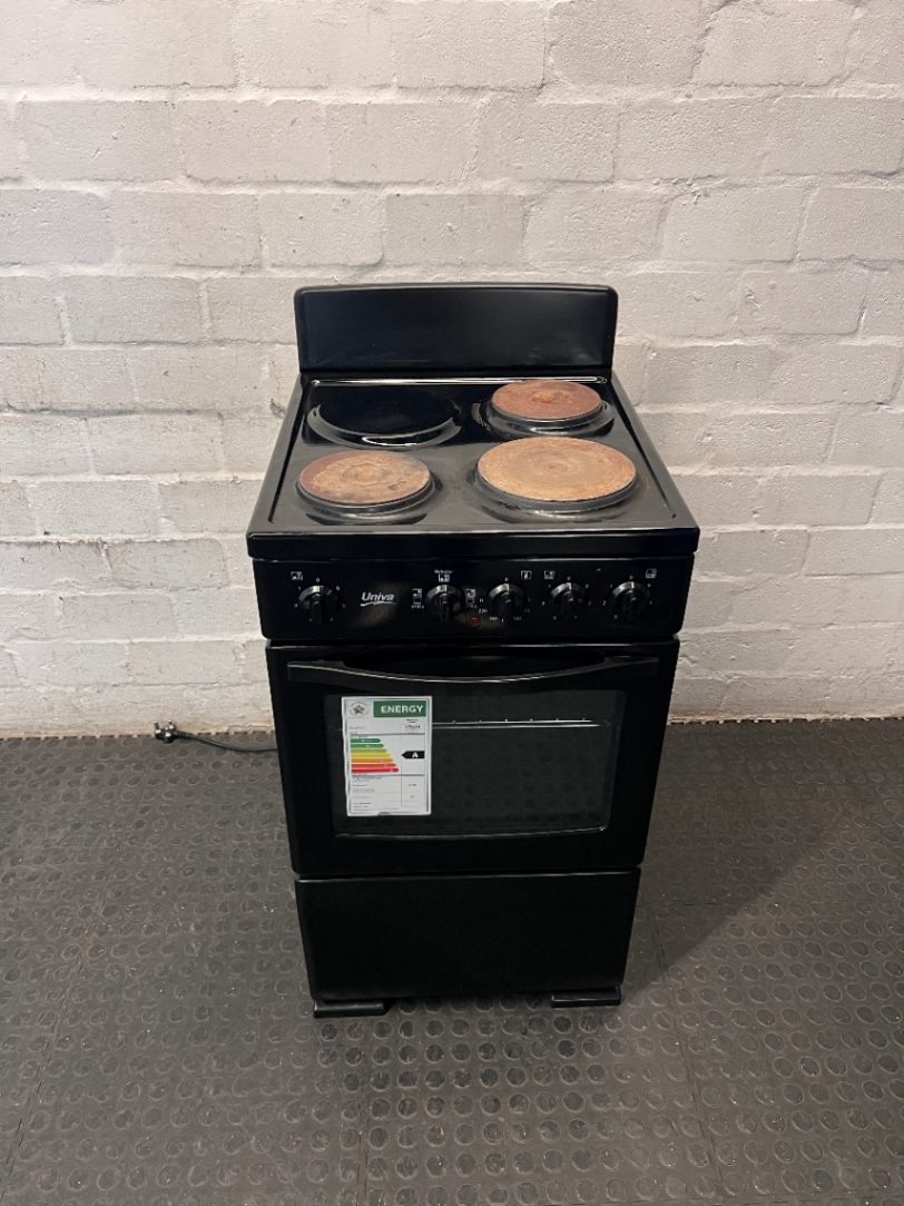 Univa 3-Plate Plug-In Electric Stove in Black — Good Working Order