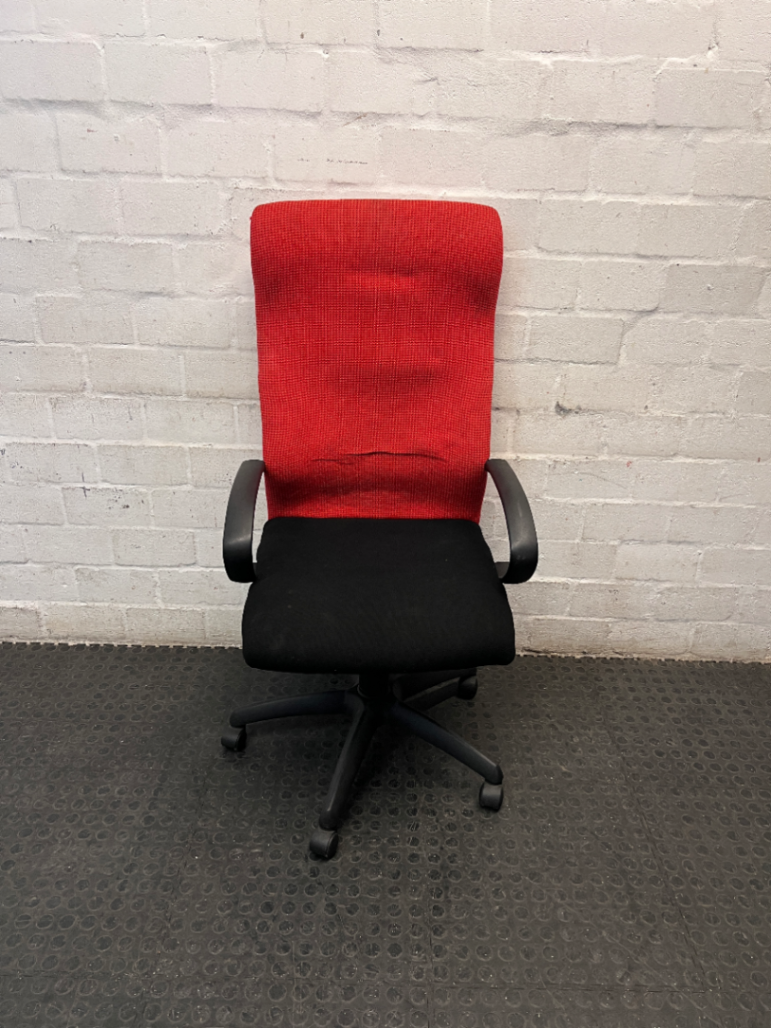 Two-Tone Red and Black High Back Office Chair
