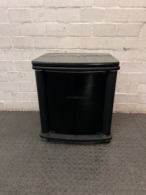 Black Swivel Top TV Unit with Glass Doors — Good Condition