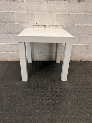 Square White Minimalist Side Table — Broken Parts and Damaged Legs