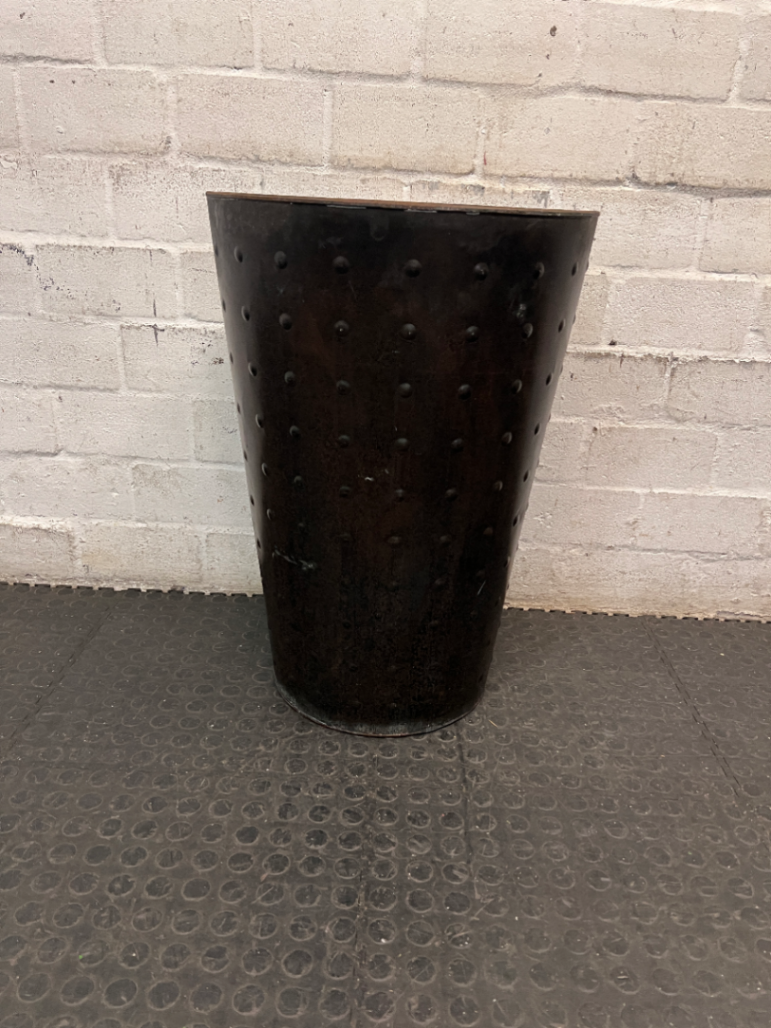Tapered Studded Metal Plant Pot