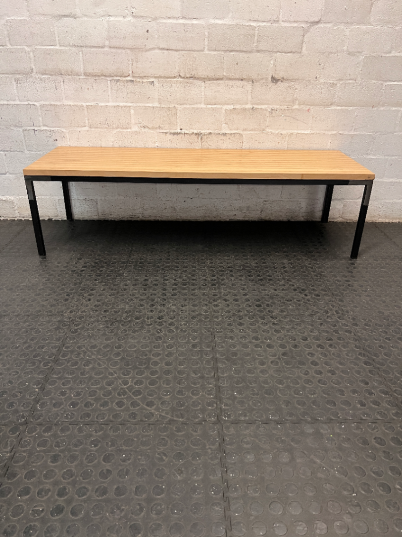 Low Profile Wood and Metal Coffee table