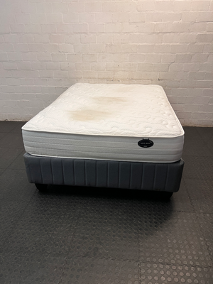 Double King Koil Mattress and Grey Upholstered Base