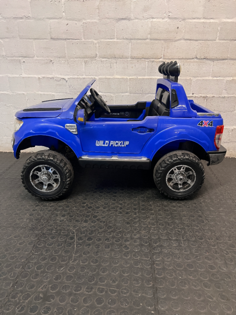 Blue Wild Pickup Kids 4x4 Ride-On Toy