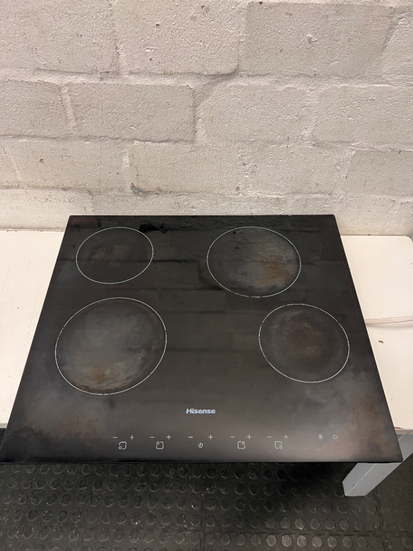 Hisense 4-Plate Touch Control Ceramic Hob — Good Working Order with Surface Grime