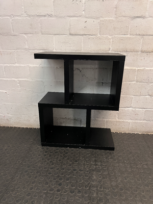 Geometric S-Shaped Shelving Unit in Black