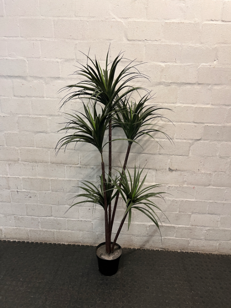 Multi-Stemmed Artificial Dracaena Plant in Black Pot