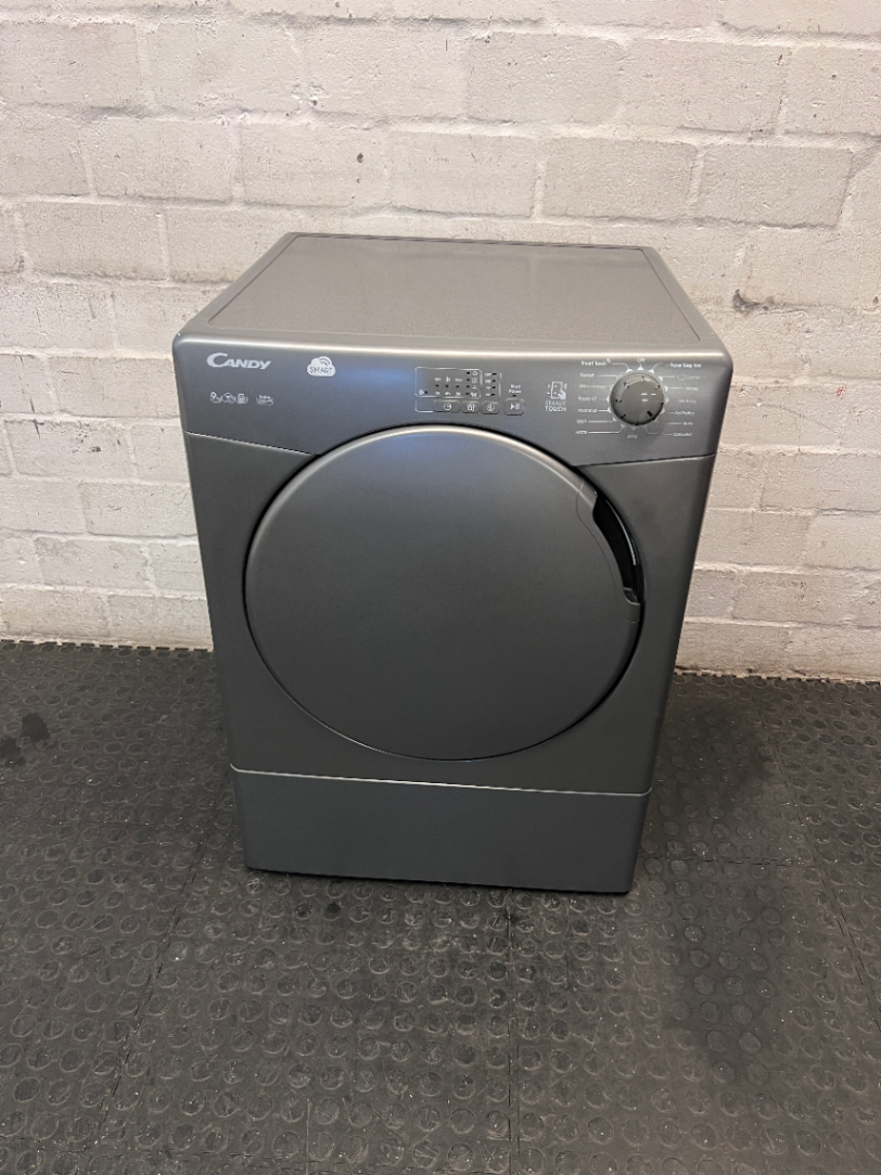 Candy Smart Grey Tumble Dryer — Good Working Order; Fair Cosmetic Condition