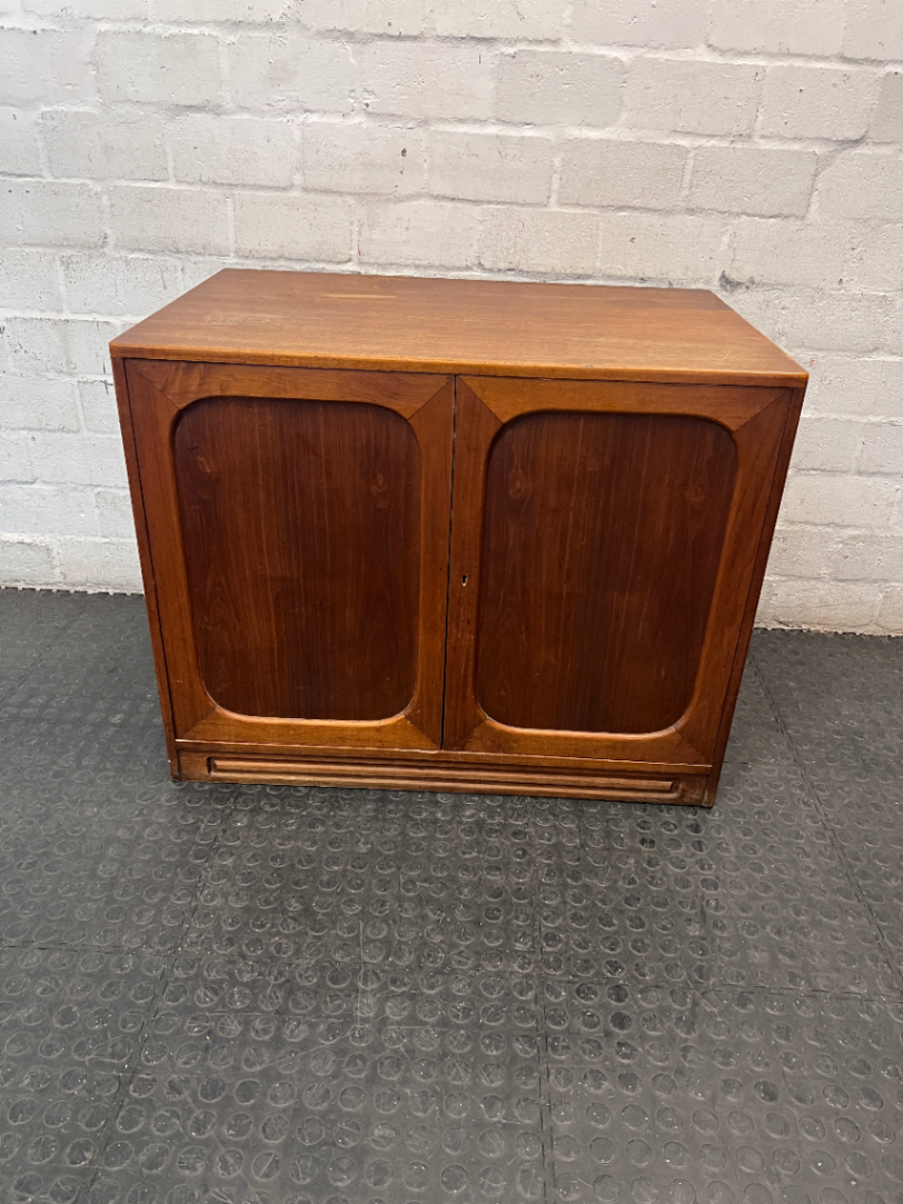 Recessed Panel Wooden Double Door Cabinet — Fair Used Condition