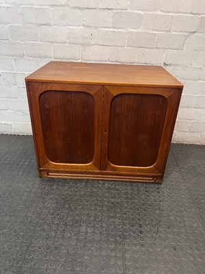 Recessed Panel Wooden Double Door Cabinet — Fair Used Condition