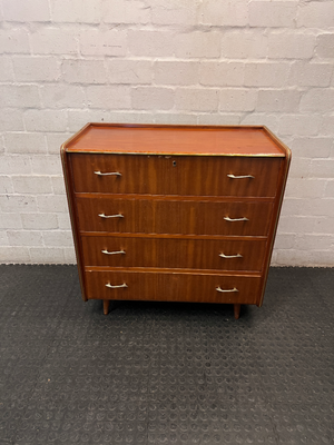 Vintage Mid-Century Style Wooden Chest of Drawers — Well Used Condition