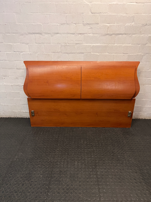 Curved Wood Grain Finish Headboard — Good Neat Condition