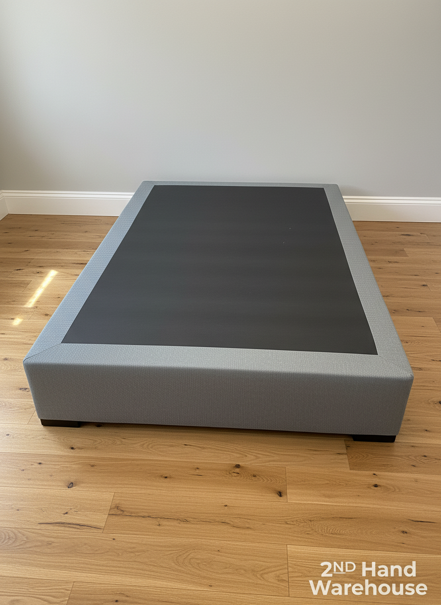 Versatile Grey Fabric Double Bed Base Extra Length