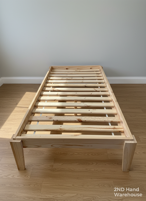 Natural Wood Single Bed Frame - Slatted Base
