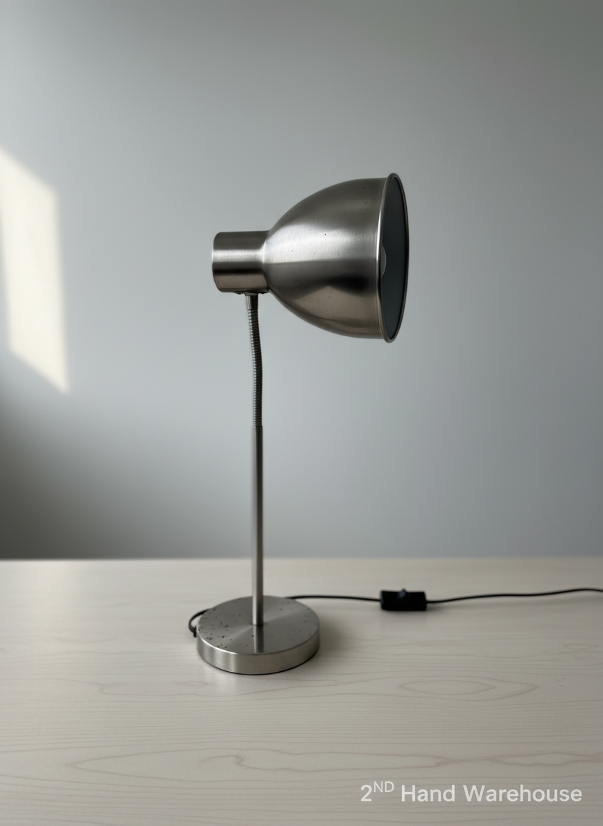 Adjustable Brushed Metal Desk Lamp - Modern Home Office Lighting