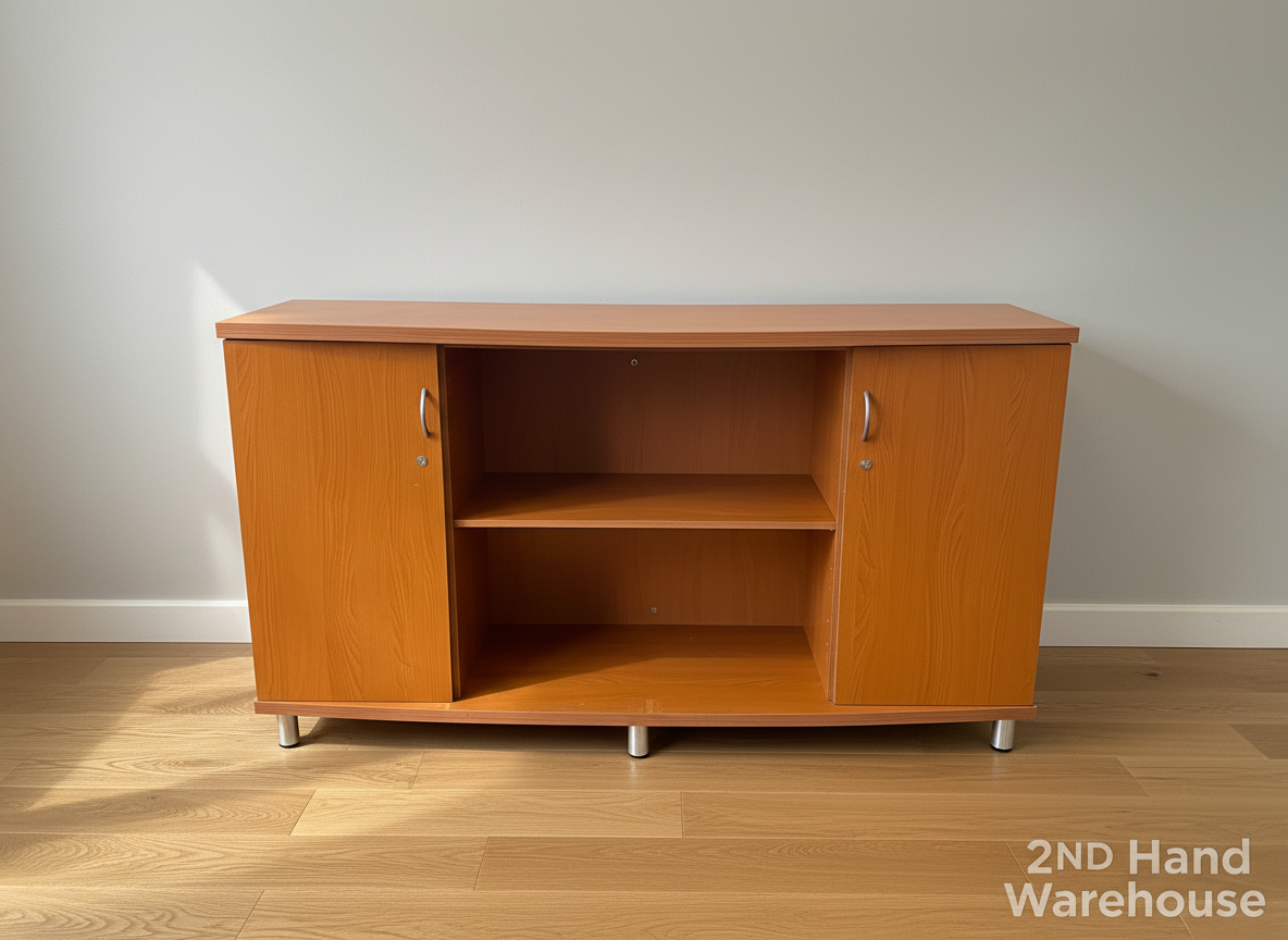 Versatile Wooden Storage Cabinet with Open Shelves