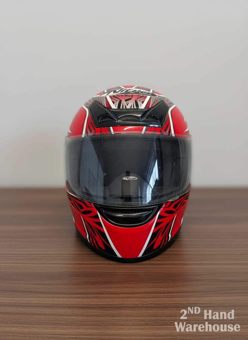 Nitro Racing Motorcycle Helmet - Red & Black Full-Face