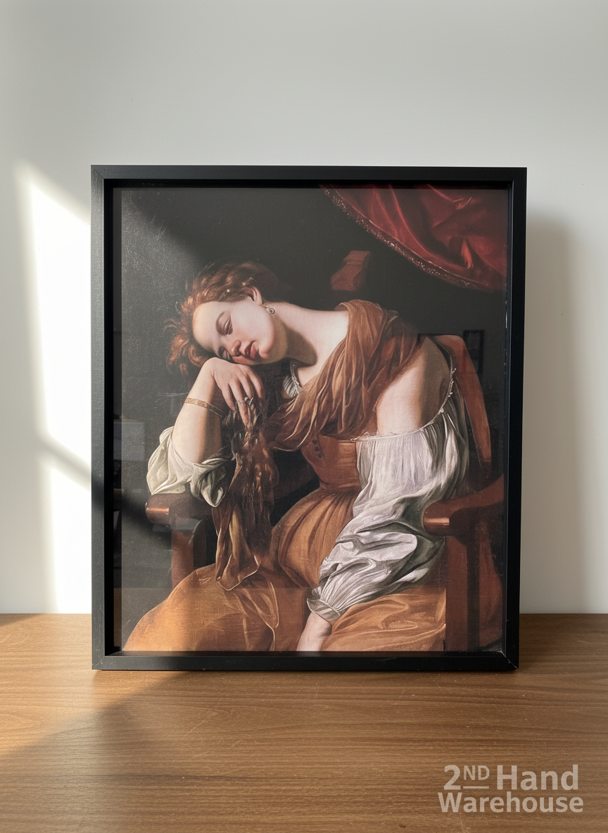 Elegant Framed Classical Art Print - Serene Woman in Repose - 2ndhandwarehouse.com