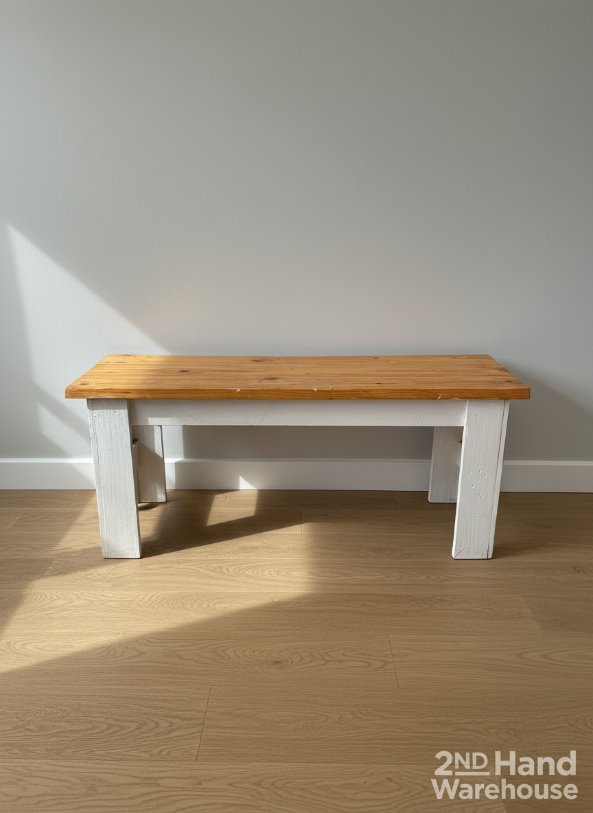 Rustic Two-Tone Wooden Bench - Versatile Seating