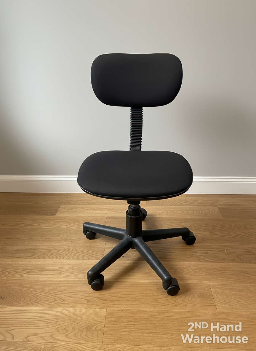 Compact Black Adjustable Swivel Office Chair