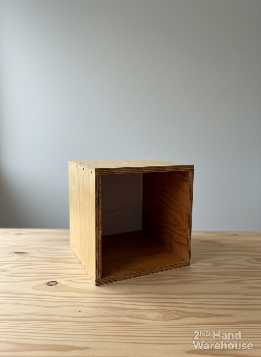 Versatile Wooden Storage Cube | Rustic Plywood Shelf
