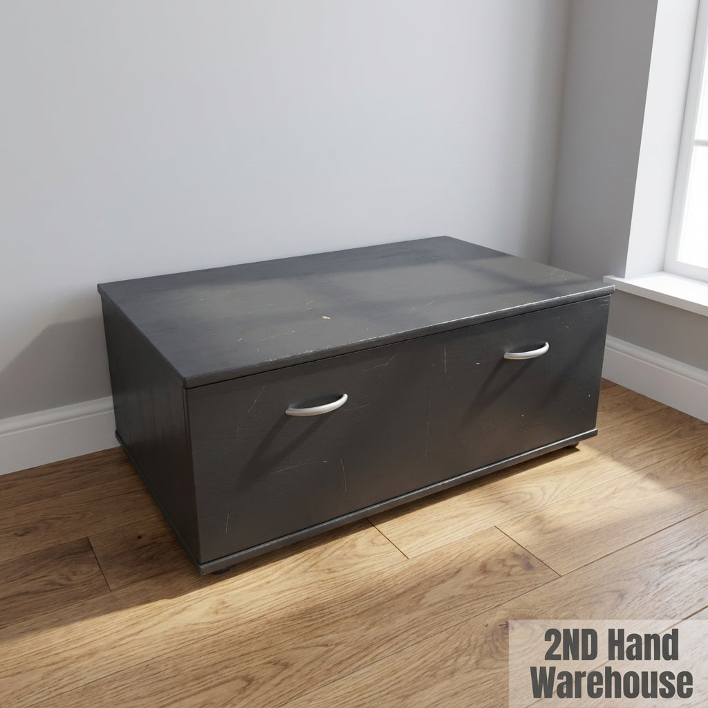 Modern Black 2-Drawer Storage Unit - Fair used
