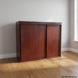 Versatile Cherry Wood Sliding Door Storage Cabinet