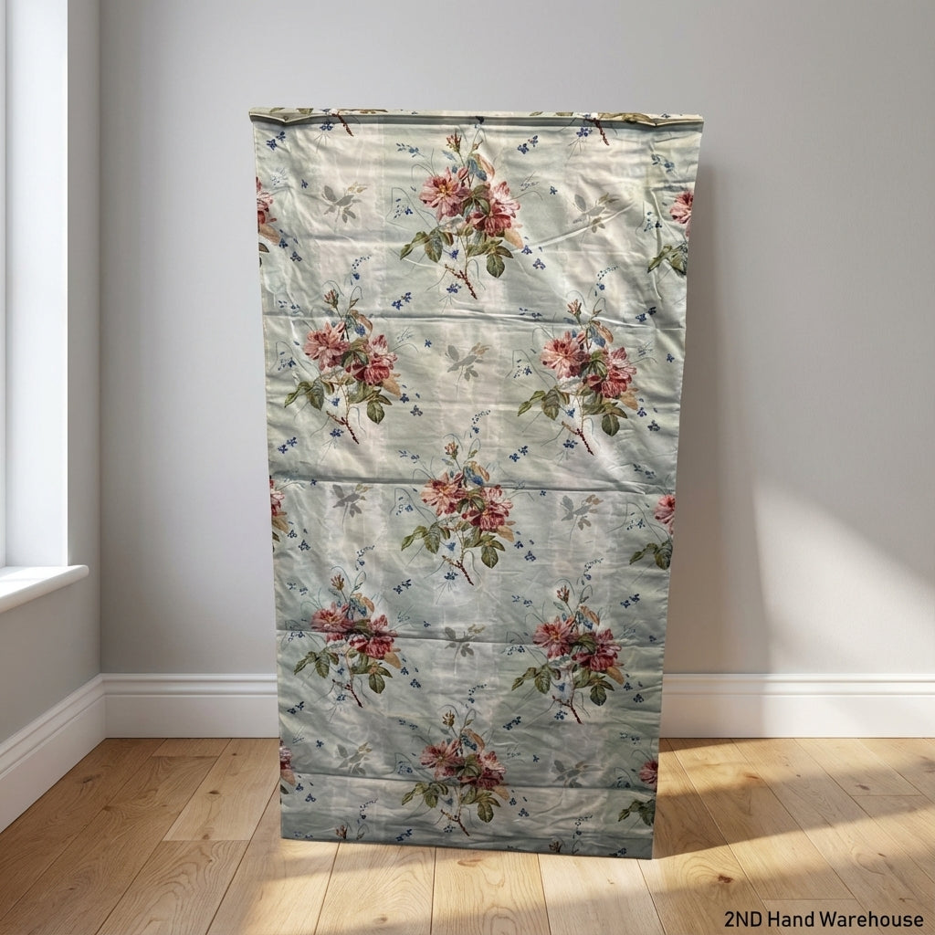 Elegant Vintage Floral Roman Blind - Rose & Blue Motif 170 long x 90cm wide