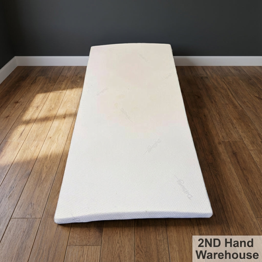 Cozy White Single Mattress Topper - Pre-Loved Comfort 90 by 190