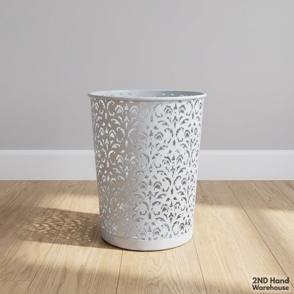Elegant Filigree Metal Decorative Bin