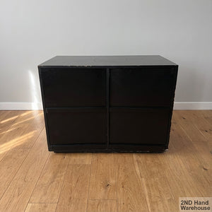 Versatile Black 4-Compartment Storage Cabinet