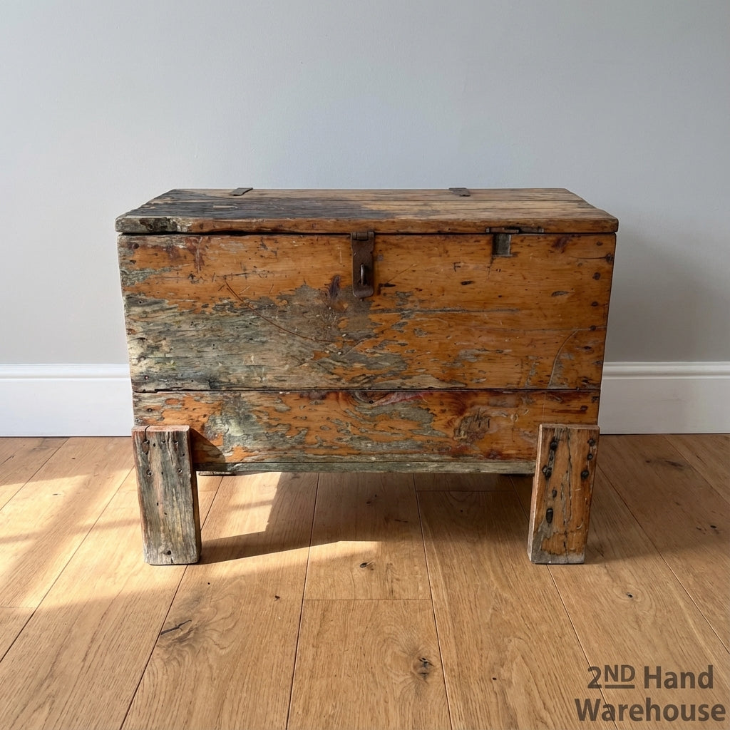 Rustic Wooden Storage Chest | Vintage Trunk Decor