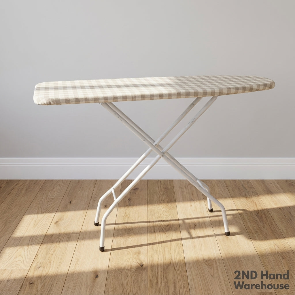 Foldable Gingham Ironing Board - Classic & Compact Laundry Essential