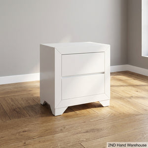 Sleek White 2-Drawer Bedside Table ✨