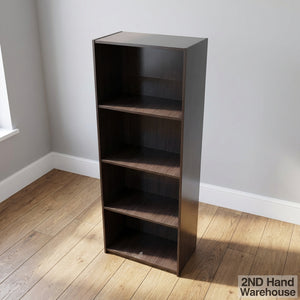 Versatile Dark Wood 5-Tier Bookshelf - 160 x 60 x 30