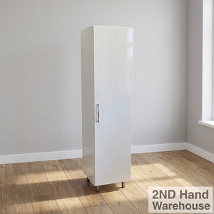 Sleek White Tall Storage Cabinet