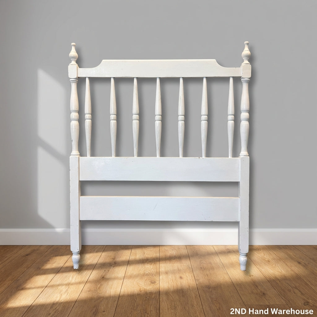 Classic White Spindle Wooden Headboard - 2ndhandwarehouse.com