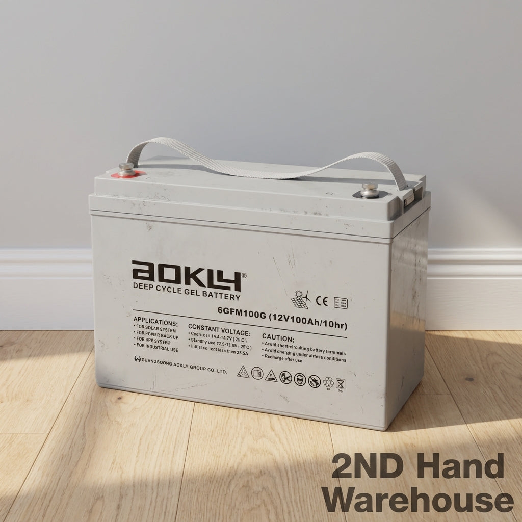 AOKLY 12V 100Ah Deep Cycle Gel Battery - Solar/UPS/Industrial Use - 2ndhandwarehouse.com