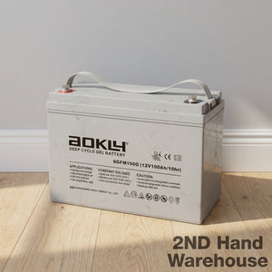 AOKLY 12V 100Ah Deep Cycle Gel Battery - Solar/UPS/Industrial Use - 2ndhandwarehouse.com